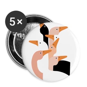 Geese - Buttons large 2.2''/56 mm (5-pack) - white - Front
