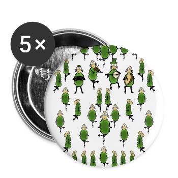 dancing sheep with music band - Buttons large 2.2''/56 mm (5-pack) - white - Front