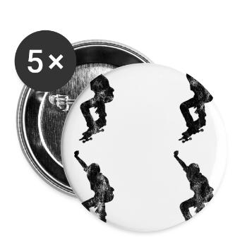 Skateboarder Skateboard Skater Skate Skateing - Buttons large 2.2''/56 mm (5-pack) - white - Front