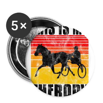 This is my therapy Trabrennen Trabreiten Retro - Buttons groß 56 mm (5er Pack) - Weiß - Vorne