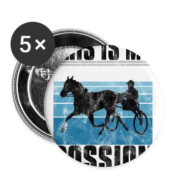 This is my Passion Trotting Races Retro - Buttons large 2.2''/56 mm (5-pack) - white - Front
