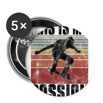 This is My Passion Skateboard Skateboarder Skate - Lot de 5 grands badges (56 mm) - blanc - Devant