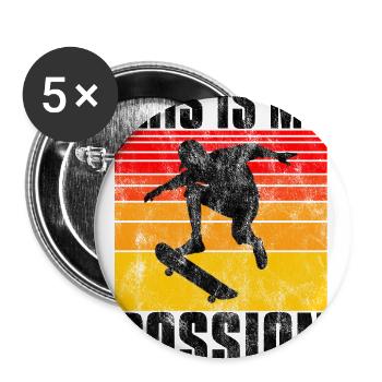 This is My Passion Skateboard Skateboarder Skate - Lot de 5 grands badges (56 mm) - blanc - Devant