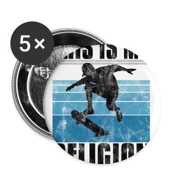 This is My Religion Skateboard Skate Skateboarder - Buttons large 2.2''/56 mm (5-pack) - white - Front
