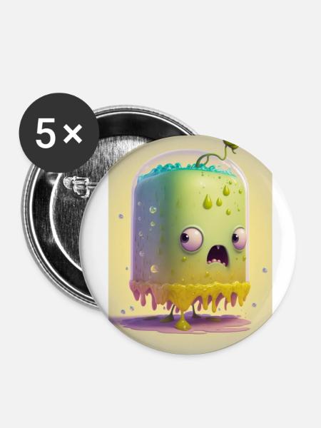 Zombie Frozen - Buttons groß 56 mm (5er Pack) - Weiß