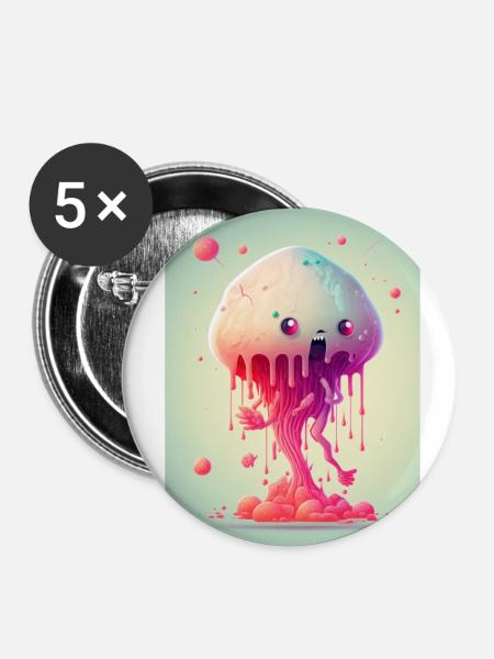 Zombie Die Eiskönigin - Buttons groß 56 mm (5er Pack) - Weiß
