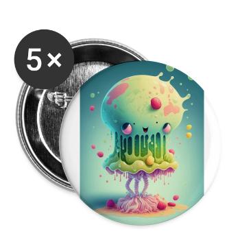 Zombie Frozen - Buttons large 2.2''/56 mm (5-pack) - white - Front
