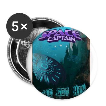 Retro style Magazine Cover SpaceCaptain Issue 2 - Buttons large 2.2''/56 mm (5-pack) - white - Front