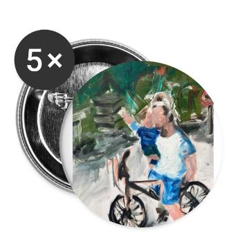 Together / Zusammen - Buttons groß 56 mm (5er Pack) - Weiß - Vorne