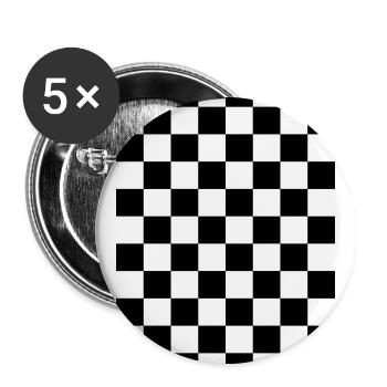 Chequer (en anglais seulement) - Lot de 5 grands badges (56 mm) - blanc - Devant