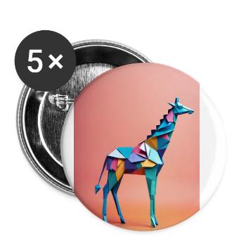 Origami Giraffe - Buttons groß 56 mm (5er Pack) - Weiß - Vorne