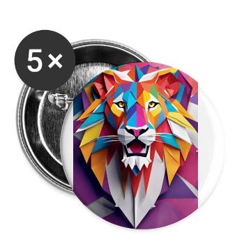 Sunset Monarch: Sculpted Lion Majesty - Buttons large 2.2''/56 mm (5-pack) - white - Front