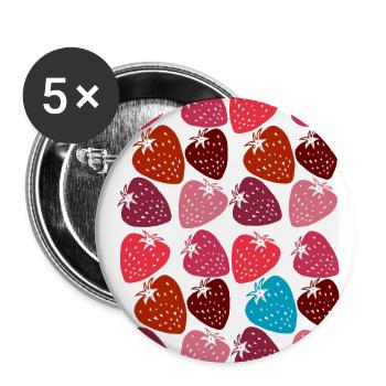strawberries - Buttons large 2.2''/56 mm (5-pack) - white - Front