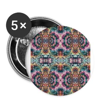 Buntes fraktales Muster - Buttons groß 56 mm (5er Pack) - Weiß - Vorne
