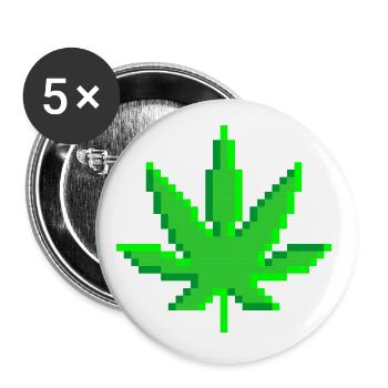 Pixelart No. 8 Blatt/leaf - Farbe/colour - Buttons groß 56 mm (5er Pack) - Weiß - Vorne