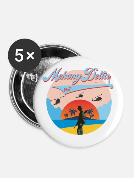 Mekong Delta - Buttons groß 56 mm (5er Pack) - Weiß