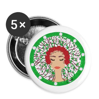 Femme de la Terre - Lot de 5 grands badges (56 mm) - blanc - Devant