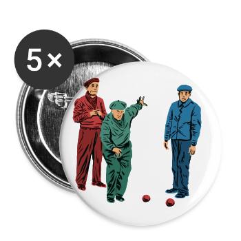Lyonnaise Boulesport Gift - Buttons large 2.2''/56 mm (5-pack) - white - Front