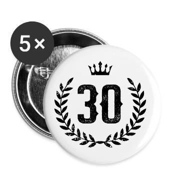 30 Nombre de couronne - Lot de 5 grands badges (56 mm) - blanc - Devant