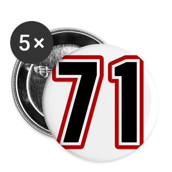 71 symbole de nombre - Lot de 5 grands badges (56 mm) - blanc - Devant