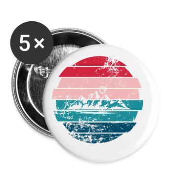 Berg - Buttons groß 56 mm (5er Pack) - Weiß - Vorne
