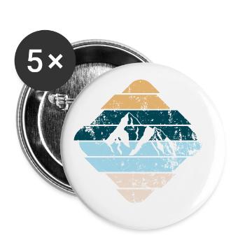 Berg - Buttons groß 56 mm (5er Pack) - Weiß - Vorne