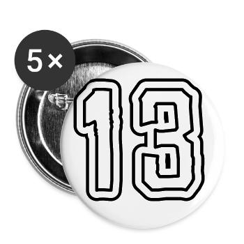 13 Zahl symbol - Buttons groß 56 mm (5er Pack) - Weiß - Vorne