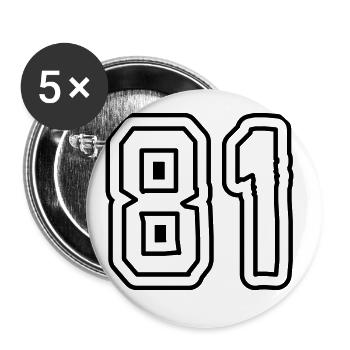 81 number symbol - Buttons large 2.2''/56 mm (5-pack) - white - Front