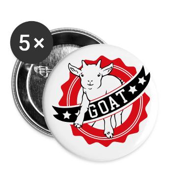 GOAT greatest Ziege - Buttons groß 56 mm (5er Pack) - Weiß - Vorne