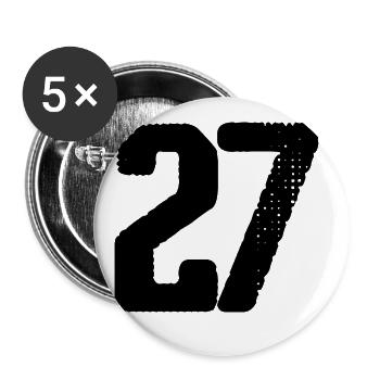 Maillot à 27 chiffres - Lot de 5 grands badges (56 mm) - blanc - Devant