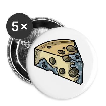 Schimmelkäse - Buttons groß 56 mm (5er Pack) - Weiß - Vorne