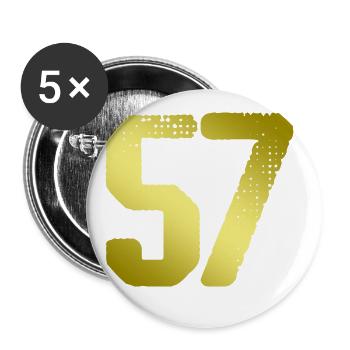 57 Maillot numéro - Lot de 5 grands badges (56 mm) - blanc - Devant