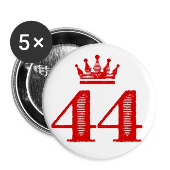 44 Zahl Krone - Buttons groß 56 mm (5er Pack) - Weiß - Vorne
