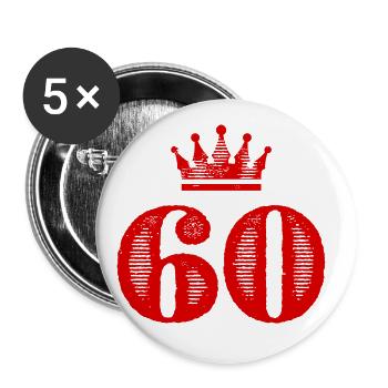 60 Number Crown - Buttons large 2.2''/56 mm (5-pack) - white - Front