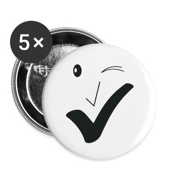 Feines Lächeln Feines Gesicht A03. - Buttons groß 56 mm (5er Pack) - Weiß - Vorne
