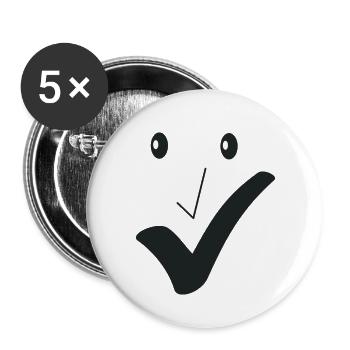 Fine smile - Fine face A04. - Buttons large 2.2''/56 mm (5-pack) - white - Front