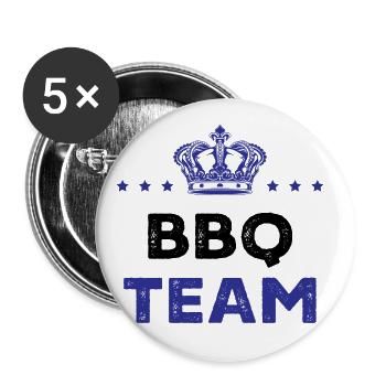 Bbq Team - Buttons groß 56 mm (5er Pack) - Weiß - Vorne