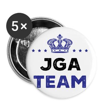 Jga Junggesellenabschied Team - Buttons groß 56 mm (5er Pack) - Weiß - Vorne