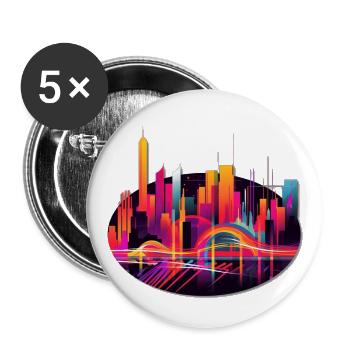 Skyline of the city that never sleeps - Buttons large 2.2''/56 mm (5-pack) - white - Front