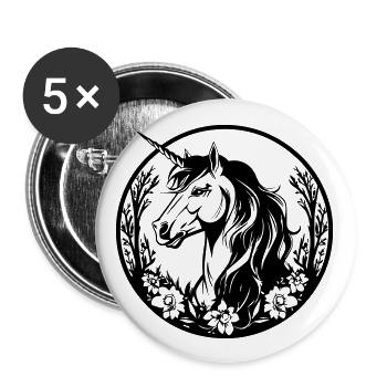 Unicorn - Buttons large 2.2''/56 mm (5-pack) - white - Front