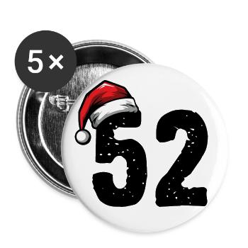 52 Number Christmas - Buttons large 2.2''/56 mm (5-pack) - white - Front
