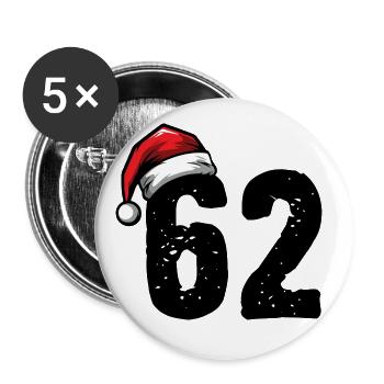 62 Number Christmas - Buttons large 2.2''/56 mm (5-pack) - white - Front