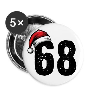 68 Numéro Noël - Lot de 5 grands badges (56 mm) - blanc - Devant