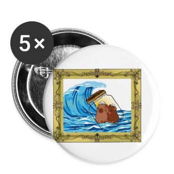 Haustiere Meer Meerschweinchen Meerschwein - Buttons groß 56 mm (5er Pack) - Weiß - Vorne