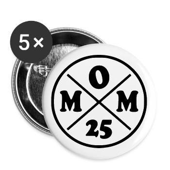 Mom 2025 - Buttons large 2.2''/56 mm (5-pack) - white - Front