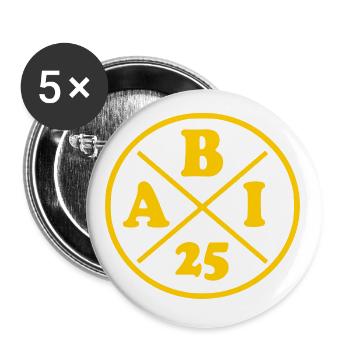Abi 2025 - Buttons groß 56 mm (5er Pack) - Weiß - Vorne