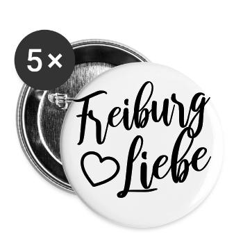 Freiburg Liebe - Buttons groß 56 mm (5er Pack) - Weiß - Vorne