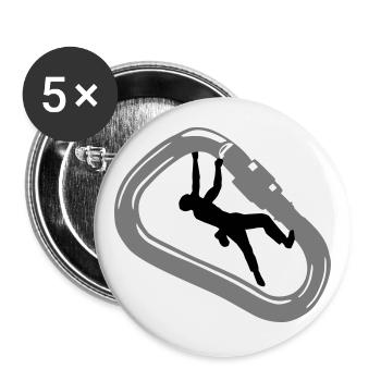 Climber and Carabiner - Buttons large 2.2''/56 mm (5-pack) - white - Front