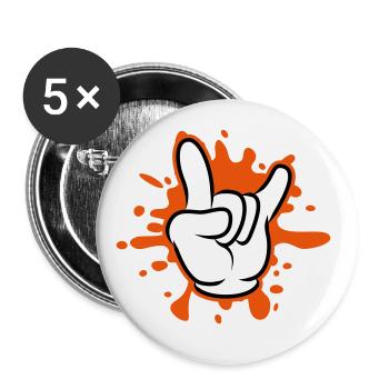 hand party symbol klecks - Buttons groß 56 mm (5er Pack) - Weiß - Vorne