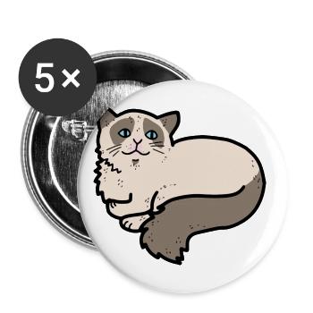 Ragdoll cat - Buttons large 2.2''/56 mm (5-pack) - white - Front